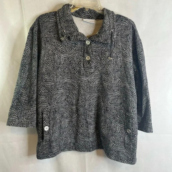 Chicos Weekends Abstract 1/2 Sleeve Pullover Size L/XL - Picture 8 of 8